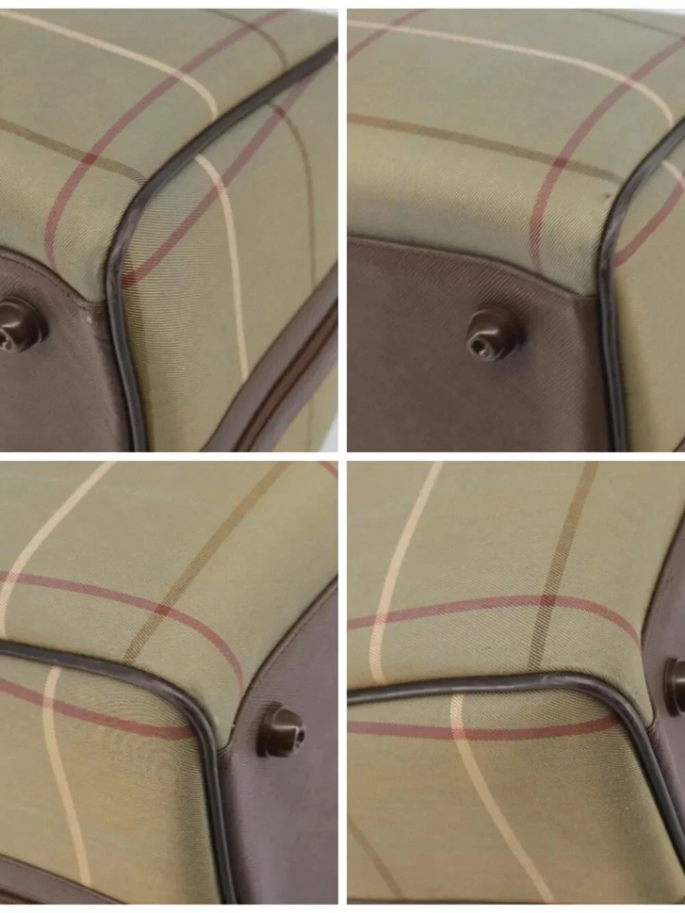 Burberrys Nova Check Boston Bag Canvas Beige Gold - Picture 14 of 16